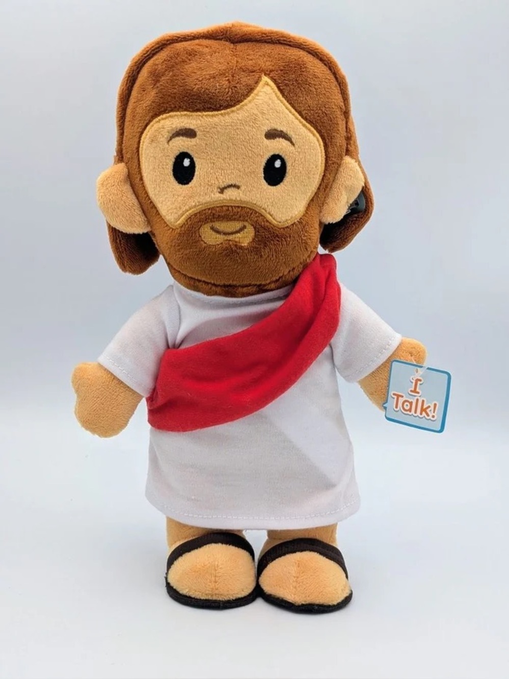 Jesus Plush Faith Toy in Brown, White & Red